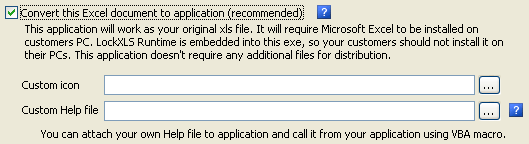 Excel File Compiler Help Options